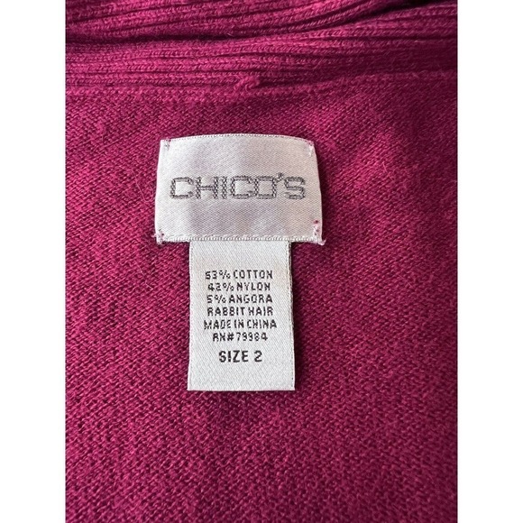 Chico's Travelers Cardigan Duster Size 2/Large Pink Rayon Knit Short Sleeves - Picture 5 of 8